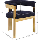  Color_Navy -- Romeo Navy Boucle Fabric Upholstered Dining Chair IMAGE 8
