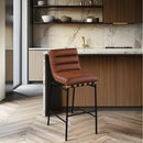  Color_Cognac -- Burke Cognac Boucle Fabric Upholstered Bar Stool IMAGE 2