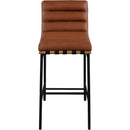 Meridian Burke Cognac Vegan Leather Bar Stool IMAGE 3
