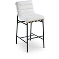  Color_Cream -- Burke Cream Boucle Fabric Upholstered Bar Stool IMAGE 1