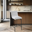  Color_Cream -- Burke Cream Boucle Fabric Upholstered Bar Stool IMAGE 2