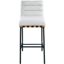  Color_Cream -- Burke Cream Boucle Fabric Upholstered Bar Stool IMAGE 3
