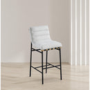  Color_Cream -- Burke Cream Boucle Fabric Upholstered Bar Stool IMAGE 6