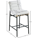  Color_Cream -- Burke Cream Boucle Fabric Upholstered Bar Stool IMAGE 7