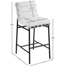 Meridian Burke Cream Boucle Fabric Bar Stool IMAGE 7