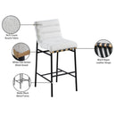 Meridian Burke Cream Boucle Fabric Bar Stool IMAGE 8