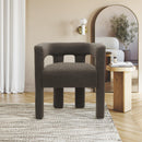  Color_Brown -- Athena Brown Boucle Fabric Upholstered Accent / Dining Chair IMAGE 2
