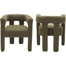  Color_Olive -- Athena Olive Green Boucle Fabric Upholstered Accent / Dining Chair IMAGE 10