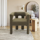  Color_Olive -- Athena Olive Green Boucle Fabric Upholstered Accent / Dining Chair IMAGE 6