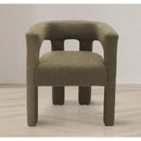  Color_Olive -- Athena Olive Green Boucle Fabric Upholstered Accent / Dining Chair IMAGE 9