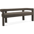  Color_Brown -- Athena Brown Boucle Fabric Upholstered Bench IMAGE 1