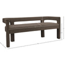  Color_Brown -- Athena Brown Boucle Fabric Upholstered Bench IMAGE 8