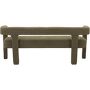  Color_Olive -- Athena Olive Green Boucle Fabric Upholstered Bench IMAGE 3