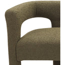  Color_Olive -- Athena Olive Green Boucle Fabric Upholstered Bench IMAGE 6