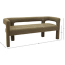  Color_Olive -- Athena Olive Green Boucle Fabric Upholstered Bench IMAGE 8