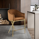  Color_Saddle -- Xavier Saddle Velvet Upholstered Counter Stool IMAGE 8