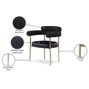 Meridian Blake Black Vegan Leather / Boucle Fabric Dining Chair IMAGE 9