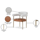  Color_Cognac -- Blake Cognac Boucle Fabric And Vegan Leather Upholstered Dining Chair IMAGE 9