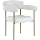  Color_Cream -- Blake Cream Boucle Fabric And Vegan Leather Upholstered Dining Chair IMAGE 1