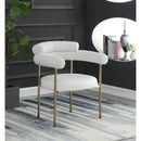  Color_Cream -- Blake Cream Boucle Fabric And Vegan Leather Upholstered Dining Chair IMAGE 2