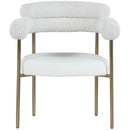  Color_Cream -- Blake Cream Boucle Fabric And Vegan Leather Upholstered Dining Chair IMAGE 4