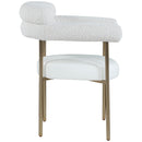  Color_Cream -- Blake Cream Boucle Fabric And Vegan Leather Upholstered Dining Chair IMAGE 5