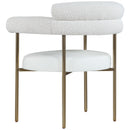  Color_Cream -- Blake Cream Boucle Fabric And Vegan Leather Upholstered Dining Chair IMAGE 6