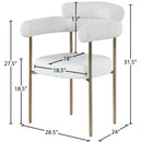  Color_Cream -- Blake Cream Boucle Fabric And Vegan Leather Upholstered Dining Chair IMAGE 8