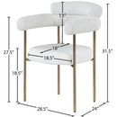 Meridian Blake Cream Vegan Leather / Boucle Fabric Dining Chair IMAGE 8