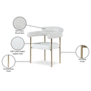  Color_Cream -- Blake Cream Boucle Fabric And Vegan Leather Upholstered Dining Chair IMAGE 9
