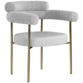 Color_Taupe -- Blake Taupe Boucle Fabric And Vegan Leather Upholstered Dining Chair IMAGE 1