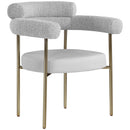 Meridian Blake Taupe Vegan Leather / Boucle Fabric Dining Chair IMAGE 1