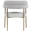  Color_Taupe -- Blake Taupe Boucle Fabric And Vegan Leather Upholstered Dining Chair IMAGE 3