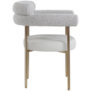  Color_Taupe -- Blake Taupe Boucle Fabric And Vegan Leather Upholstered Dining Chair IMAGE 5