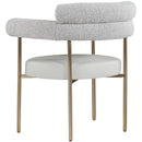  Color_Taupe -- Blake Taupe Boucle Fabric And Vegan Leather Upholstered Dining Chair IMAGE 6