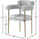  Color_Taupe -- Blake Taupe Boucle Fabric And Vegan Leather Upholstered Dining Chair IMAGE 8