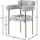 Meridian Blake Taupe Vegan Leather / Boucle Fabric Dining Chair IMAGE 8