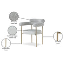  Color_Taupe -- Blake Taupe Boucle Fabric And Vegan Leather Upholstered Dining Chair IMAGE 9
