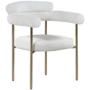 Meridian Blake Cream Boucle Fabric Dining Chair IMAGE 1