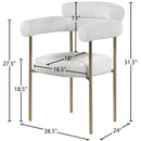  Color_Cream -- Blake Cream Boucle Fabric Upholstered Dining Chair IMAGE 8
