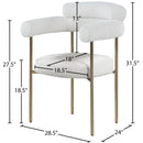 Meridian Blake Cream Boucle Fabric Dining Chair IMAGE 8