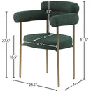  Color_Green -- Blake Green Boucle Fabric Upholstered Dining Chair IMAGE 8