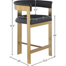 Color_Black/ Gold -- Meridian Romeo Counter Height Stool IMAGE 7