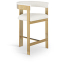  Color_Cream/ Gold -- Romeo Cream Vegan Leather Upholstered Counter Stool IMAGE 1