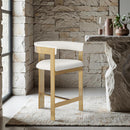  Color_Cream/ Gold -- Romeo Cream Vegan Leather Upholstered Counter Stool IMAGE 2