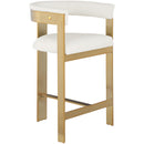  Color_Cream/ Gold -- Romeo Cream Vegan Leather Upholstered Counter Stool IMAGE 3