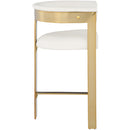  Color_Cream/ Gold -- Romeo Cream Vegan Leather Upholstered Counter Stool IMAGE 4