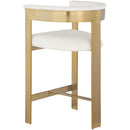  Color_Cream/ Gold -- Romeo Cream Vegan Leather Upholstered Counter Stool IMAGE 5