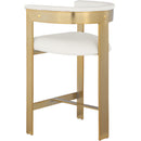  Color_Cream/ Gold -- Romeo Cream Vegan Leather Upholstered Counter Stool IMAGE 6