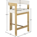  Color_Cream/ Gold -- Romeo Cream Vegan Leather Upholstered Counter Stool IMAGE 7